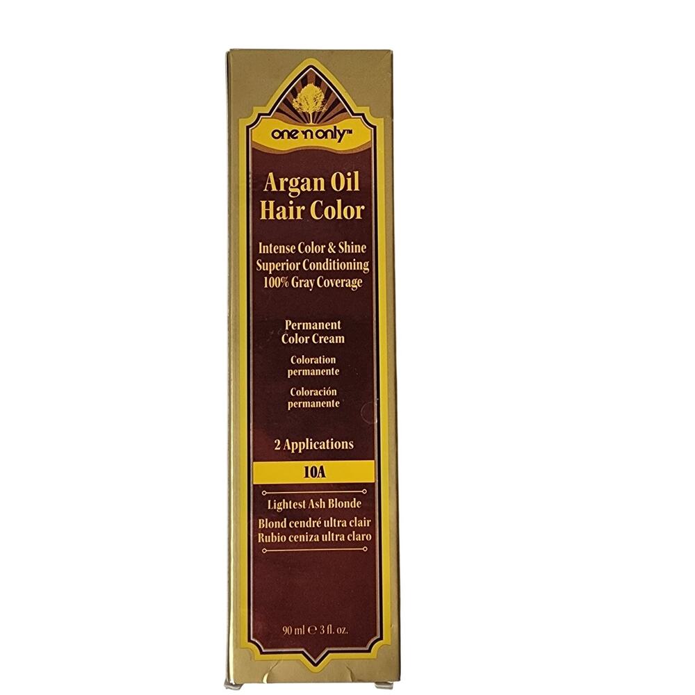 One N Only Argan Oil Permanent Hair Color Cream 10A Lightest Ash Blonde 3 Oz